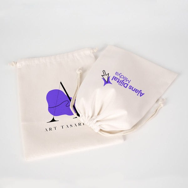Customizable Laminated 8" x 12" (20 x 30 cm) Cotton Drawstring Pouch - 4 oz - Pamusan.com