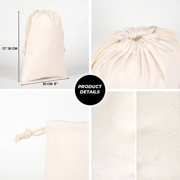 Customizable Laminated Cotton Drawstring Pouch – 12" × 16" (30 × 40 cm), 4 oz - Pamusan.com