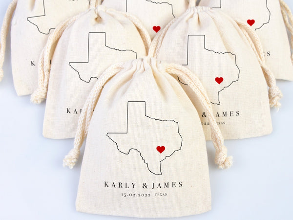 Customized Texas Wedding Welcome Bag - Texas Party Favor Bags - Texas Wedding Tote - Custom With Your name or Design - Pamusan.com
