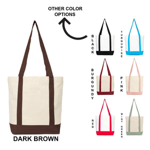 Dark brown handle tote and other handle color options - Pamusan.com