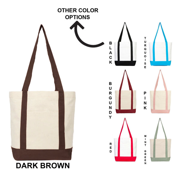 Dark brown handle tote and other handle color options - Pamusan.com