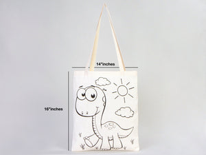 Dinosaur Coloring Bag, 14"W x 16"H (35x40 cm) , NO PENCIL In This Package Coloring For Kids, Rabbit Coloring Activities For Kids - Pamusan.com
