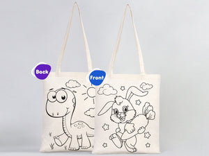Dinosaur Coloring Bag, 14"W x 16"H (35x40 cm) , NO PENCIL In This Package Coloring For Kids, Rabbit Coloring Activities For Kids - Pamusan.com