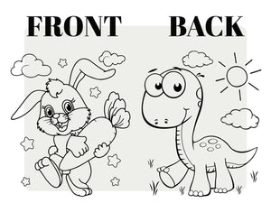 Dinosaur Coloring Bag, 14"W x 16"H (35x40 cm) , NO PENCIL In This Package Coloring For Kids, Rabbit Coloring Activities For Kids - Pamusan.com