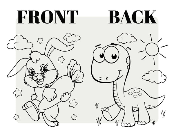 Dinosaur Coloring Bag, 14"W x 16"H (35x40 cm) , NO PENCIL In This Package Coloring For Kids, Rabbit Coloring Activities For Kids - Pamusan.com