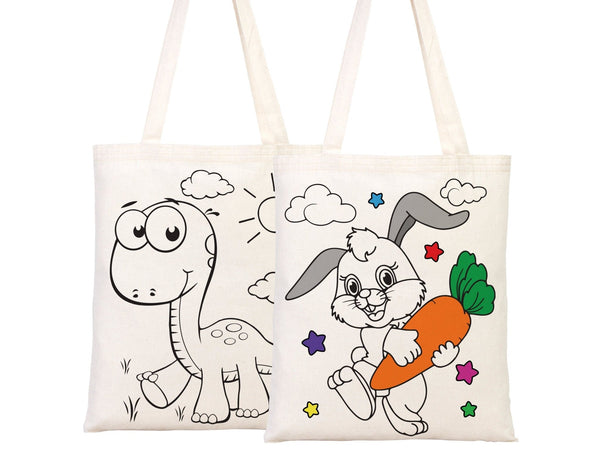 Dinosaur Coloring Bag, 14"W x 16"H (35x40 cm) , NO PENCIL In This Package Coloring For Kids, Rabbit Coloring Activities For Kids - Pamusan.com