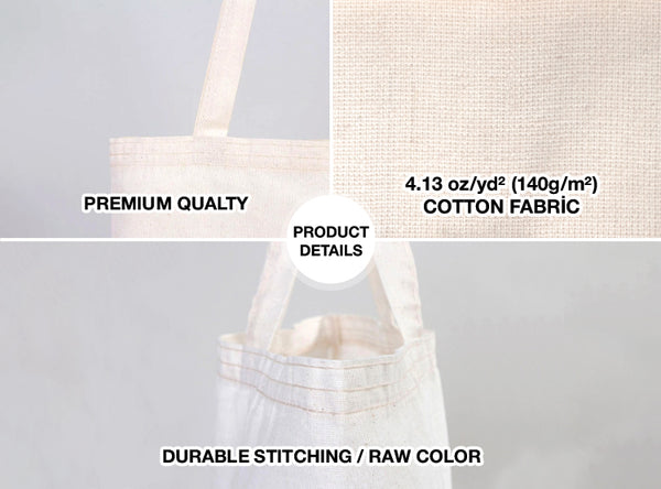 Custom Long Handle Tote Bag 10"x14" – 4.13 Oz - Mini Promotional & Shopping Bag