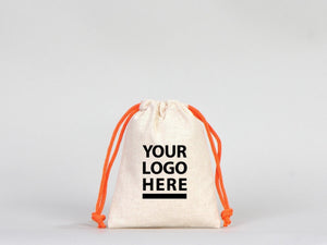Drawstring Muslin Bags with Orange Handle – 4"W x 5"H (10 x 13 cm) – Hangover Kit Bag, Party Favor Bags, Bachelorette Gift, Jewelry Pouch - Pamusan.com