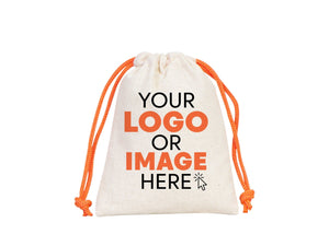 Drawstring Muslin Bags with Orange Handle – 4"W x 5"H (10 x 13 cm) – Hangover Kit Bag, Party Favor Bags, Bachelorette Gift, Jewelry Pouch - Pamusan.com