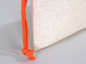 Drawstring Muslin Bags with Orange Handle – 4"W x 5"H (10 x 13 cm) – Hangover Kit Bag, Party Favor Bags, Bachelorette Gift, Jewelry Pouch - Pamusan.com