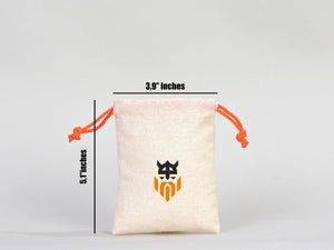 Drawstring Muslin Bags with Orange Handle – 4"W x 5"H (10 x 13 cm) – Hangover Kit Bag, Party Favor Bags, Bachelorette Gift, Jewelry Pouch - Pamusan.com