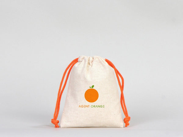 Drawstring Muslin Bags with Orange Handle – 4"W x 5"H (10 x 13 cm) – Hangover Kit Bag, Party Favor Bags, Bachelorette Gift, Jewelry Pouch - Pamusan.com