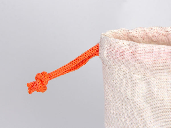 Drawstring Muslin Bags with Orange Handle – 4"W x 5"H (10 x 13 cm) – Hangover Kit Bag, Party Favor Bags, Bachelorette Gift, Jewelry Pouch - Pamusan.com
