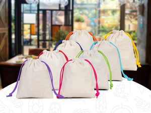 Drawstring Pouches Bag - 4"W x 5"H (10 cm x 13 cm) - Hangover Kit - Favor Bags - Wedding Favor Bags - Bachelorette Party Ideas - Blue Bags - Pamusan.com