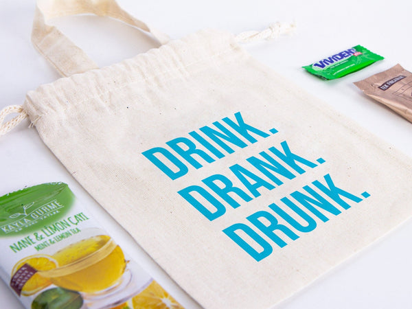 Drink Drank Drunk Bags 6"W x 8"H (15,5cm x 20 cm) Party Recoveryt Kit Bags - Surival kit pouch - Bachelorette Party - Custom Name Pouch Bags - Pamusan.com