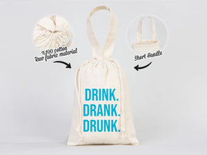Drink Drank Drunk Bags 6"W x 8"H (15,5cm x 20 cm) Party Recoveryt Kit Bags - Surival kit pouch - Bachelorette Party - Custom Name Pouch Bags - Pamusan.com