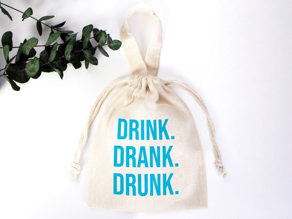 Drink Drank Drunk Bags 6"W x 8"H (15,5cm x 20 cm) Party Recoveryt Kit Bags - Surival kit pouch - Bachelorette Party - Custom Name Pouch Bags - Pamusan.com