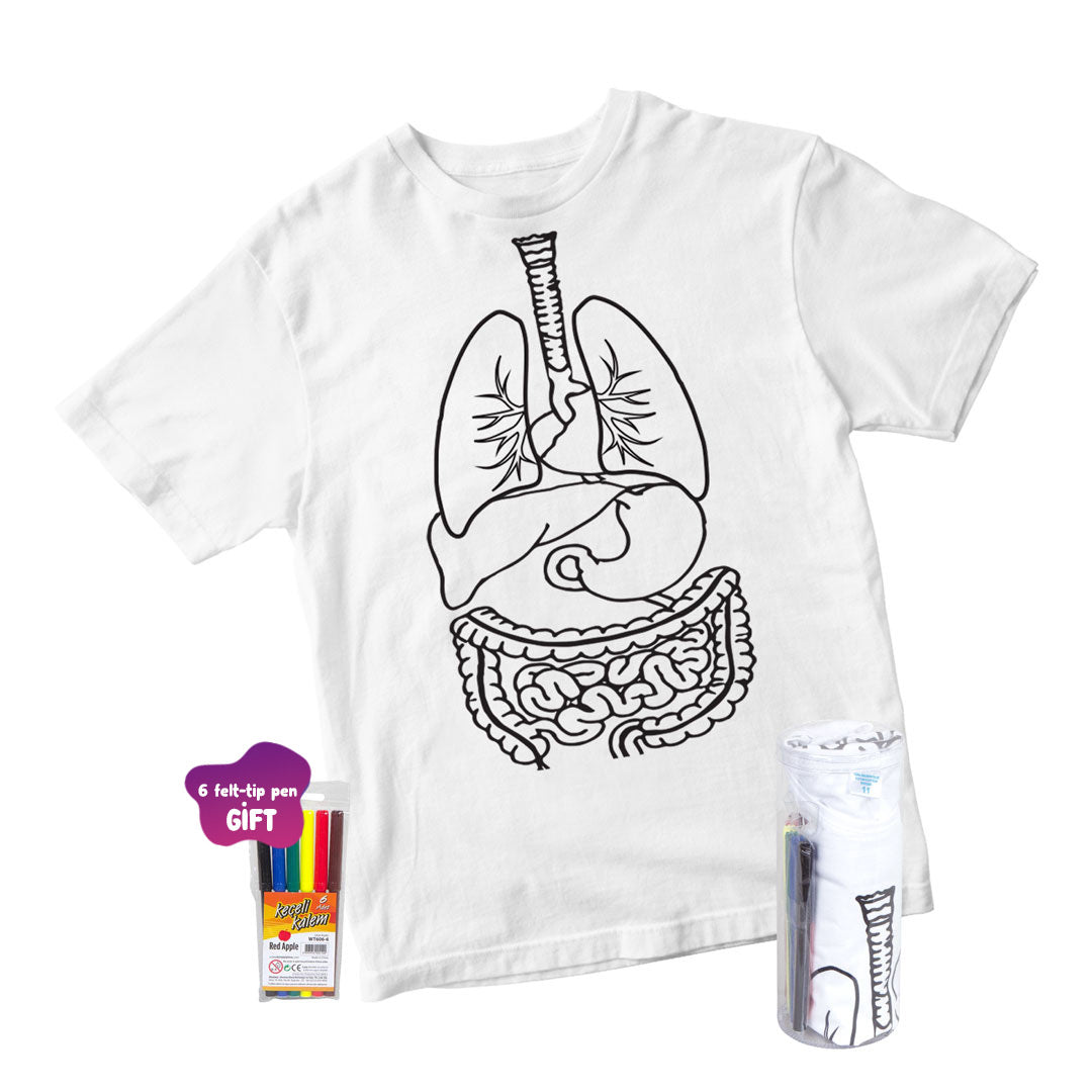 Dyeable T-shirt & Felt-tip Pen - Organ Printed