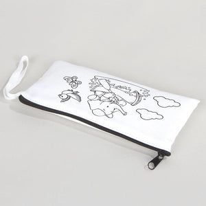 Dyeable Fabric Pencil Case - 8" W x 4" H (21cm x 10cm) Adventurous Elephant - Pamusan.com