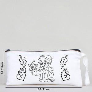 Dyeable Fabric Pencil Case - 8" W x 4" H (21cm x 10cm) - Autumn - Pamusan.com