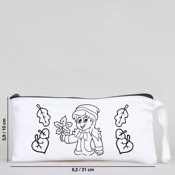 Dyeable Fabric Pencil Case - 8" W x 4" H (21cm x 10cm) - Autumn - Pamusan.com