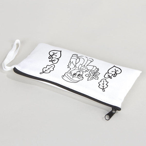 Dyeable Fabric Pencil Case - 8" W x 4" H (21cm x 10cm) - Autumn - Pamusan.com