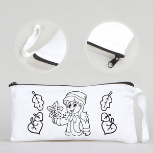 Dyeable Fabric Pencil Case - 8" W x 4" H (21cm x 10cm) - Autumn - Pamusan.com