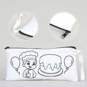 Dyeable Fabric Pencil Case 8" W x 4" H (21cm x 10cm) - Chef - Pamusan.com