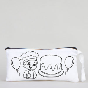 Dyeable Fabric Pencil Case 8" W x 4" H (21cm x 10cm) - Chef - Pamusan.com