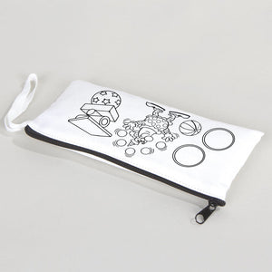 Dyeable Fabric Pencil Case 8" W x 4" H (21cm x 10cm) - Clown - Pamusan.com