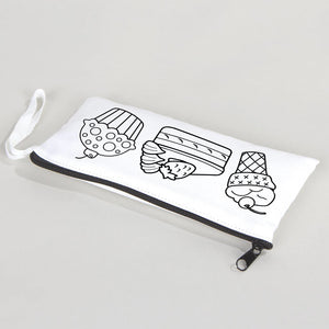Dyeable Fabric Pencil Case 8" W x 4" H (21cm x 10cm) - Fruity Desserts - Pamusan.com