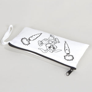 Dyeable Fabric Pencil Case 8" W x 4" H (21cm x 10cm) - Little Bunny - Pamusan.com