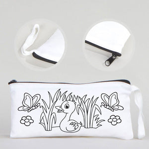 Dyeable Fabric Pencil Case 8" W x 4" H (21cm x 10cm) - Little Duck - Pamusan.com