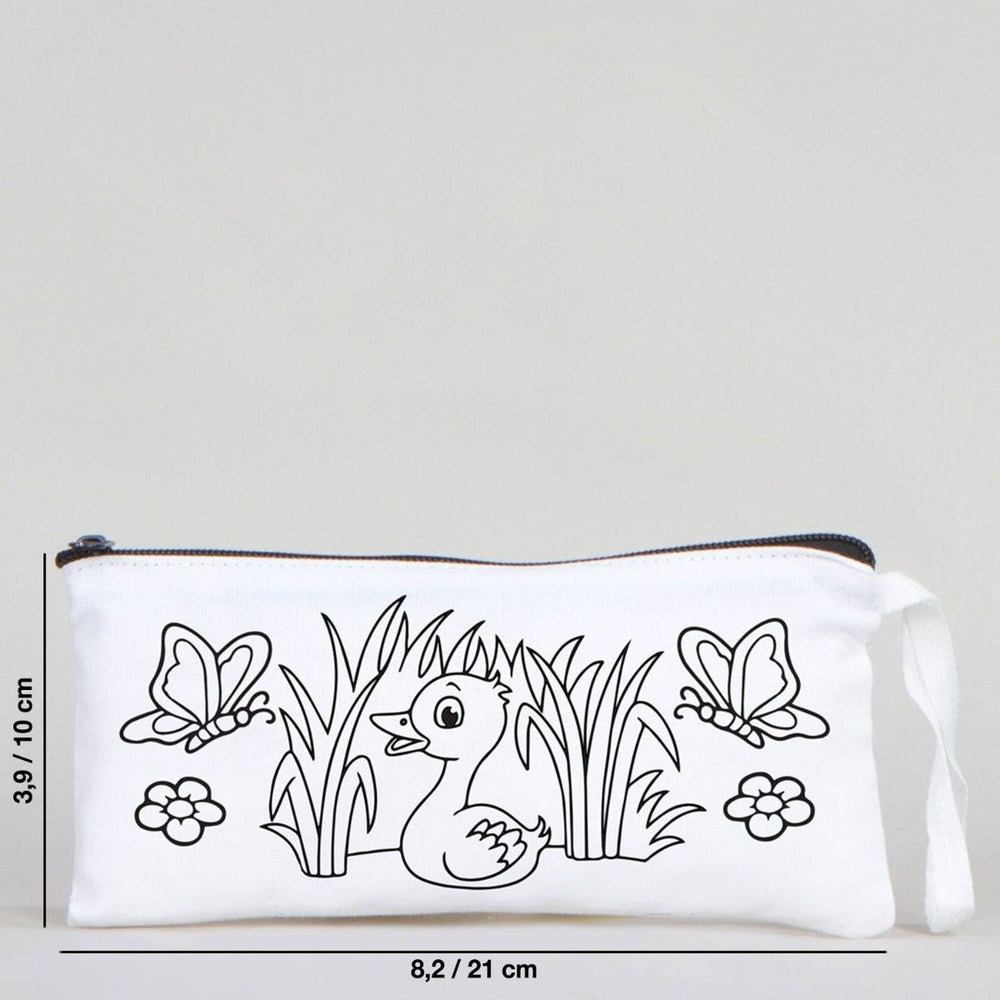 Dyeable Fabric Pencil Case 8" W x 4" H (21cm x 10cm) - Little Duck - Pamusan.com