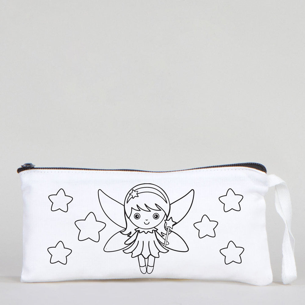 Dyeable Fabric Pencil Case 8" W x 4" H (21cm x 10cm) - Little Fairy - Pamusan.com