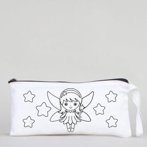 Dyeable Fabric Pencil Case 8" W x 4" H (21cm x 10cm) - Little Fairy - Pamusan.com