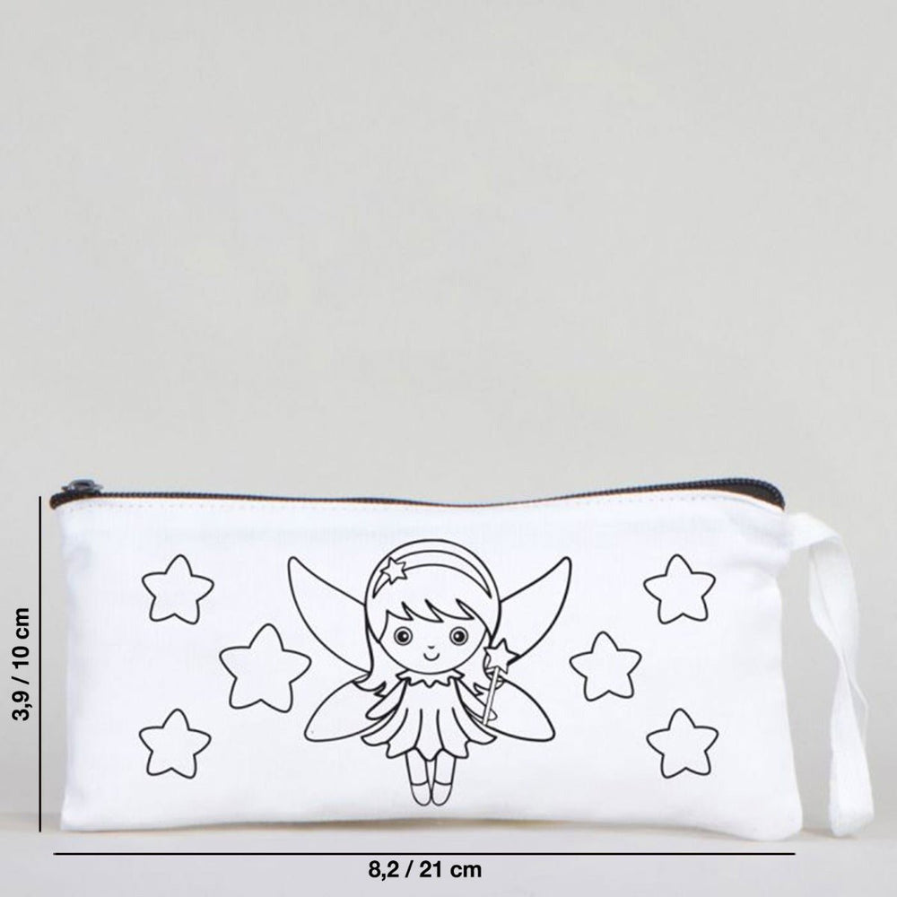 Dyeable Fabric Pencil Case 8" W x 4" H (21cm x 10cm) - Little Fairy - Pamusan.com