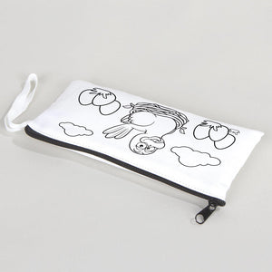Dyeable Fabric Pencil Case - 8" W x 4" H (21cm x 10cm) - Mother Bird - Pamusan.com