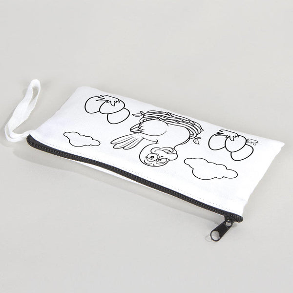 Dyeable Fabric Pencil Case - 8" W x 4" H (21cm x 10cm) - Mother Bird - Pamusan.com