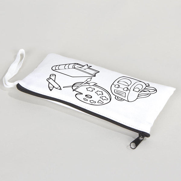 Dyeable Fabric Pencil Case - 8" W x 4" H (21cm x 10cm) School Tool - Pamusan.com