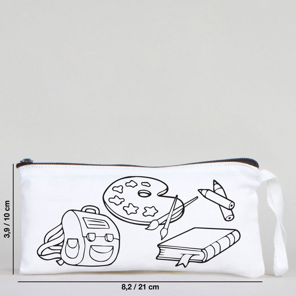 Dyeable Fabric Pencil Case - 8" W x 4" H (21cm x 10cm) School Tool - Pamusan.com