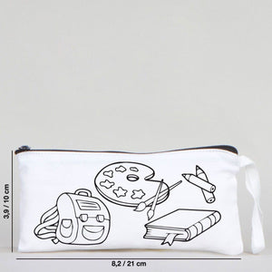 Dyeable Fabric Pencil Case - 8" W x 4" H (21cm x 10cm) School Tool - Pamusan.com