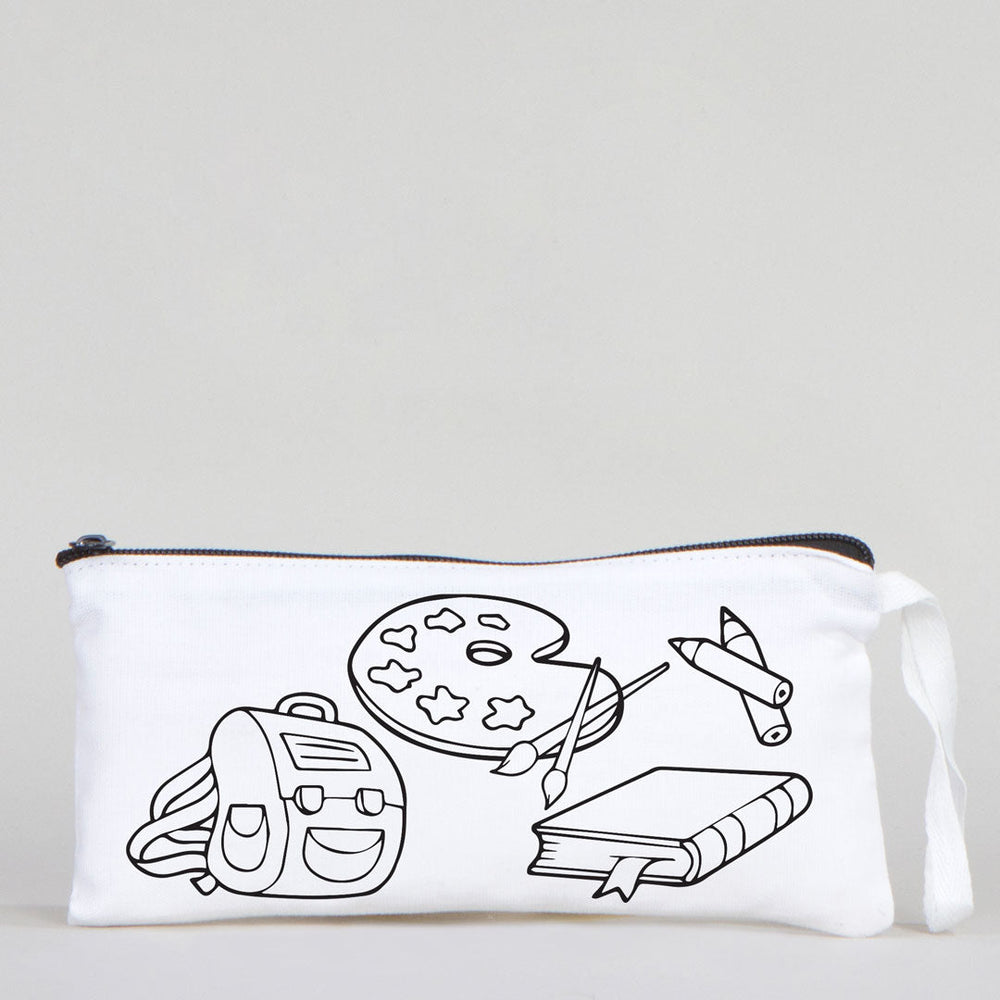 Dyeable Fabric Pencil Case - 8" W x 4" H (21cm x 10cm) School Tool - Pamusan.com