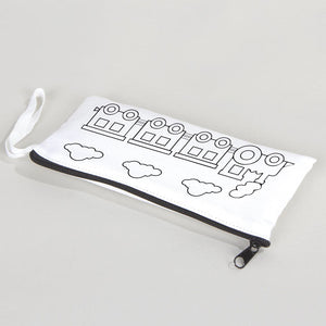 Dyeable Fabric Pencil Case 8" W x 4" H (21cm x 10cm) - Train - Pamusan.com