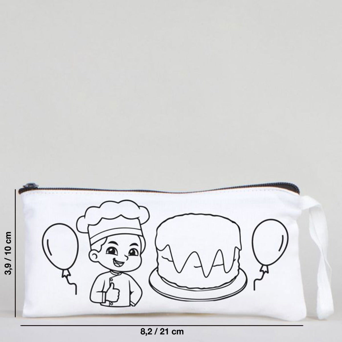 Dyeable Fabric Pencil Case  8" W x 4" H (21cm x 10cm)  -  Chef