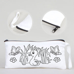 Dyeable Fabric Pencil Case 8" W x 4" H (21cm x 10cm)  - Little Duck