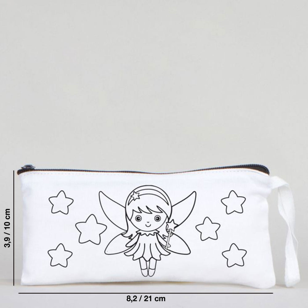 Dyeable Fabric Pencil Case 8" W x 4" H (21cm x 10cm) -  Little Fairy