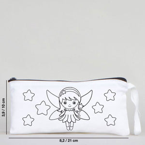 Dyeable Fabric Pencil Case 8" W x 4" H (21cm x 10cm) -  Little Fairy