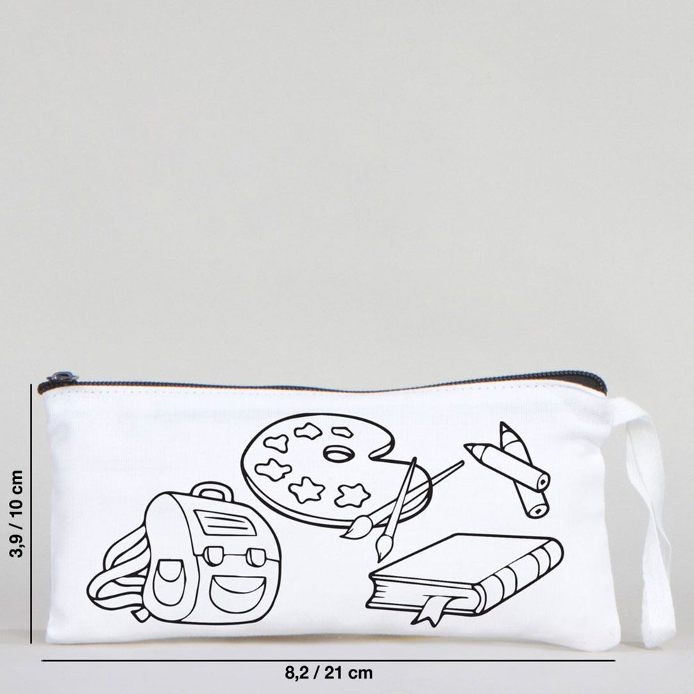 Dyeable Fabric Pencil Case - 8" W x 4" H (21cm x 10cm)  School Tool