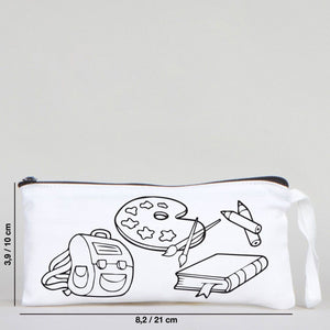 Dyeable Fabric Pencil Case - 8" W x 4" H (21cm x 10cm)  School Tool
